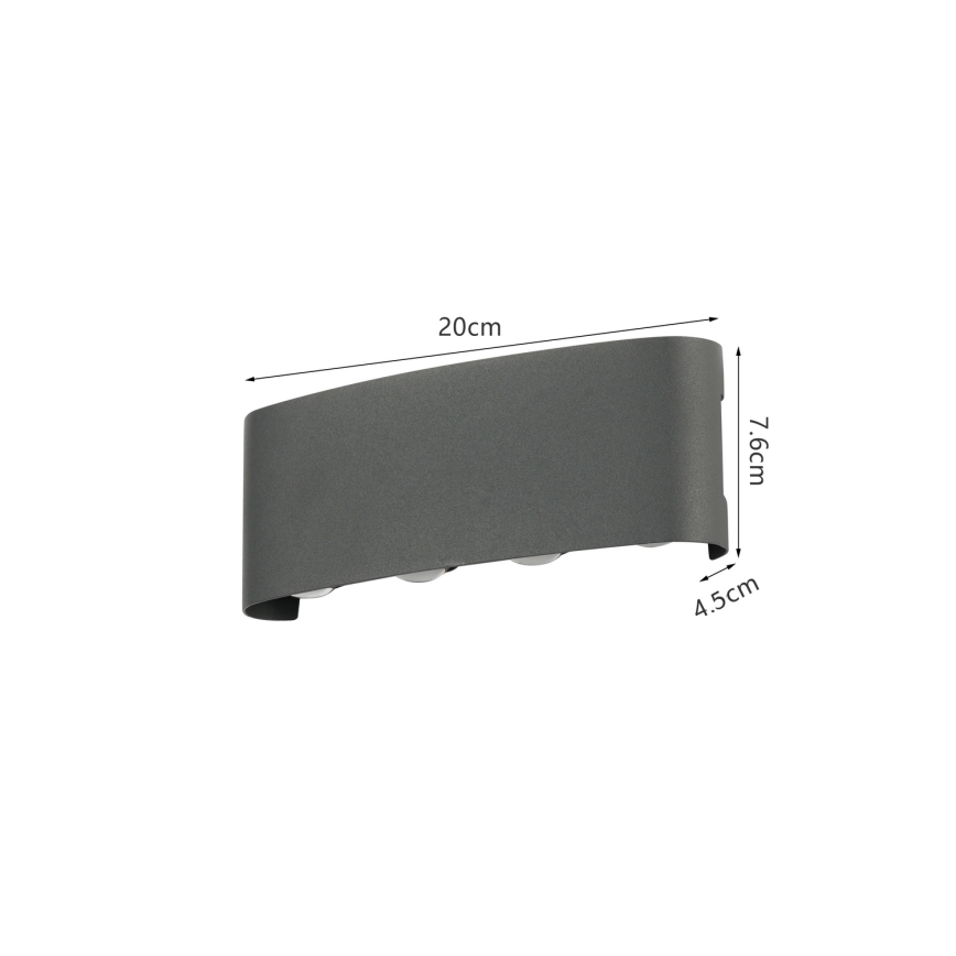 Brilagi - LED Outdoor Wall Light FLAREBOX LED/8W/230V Anthracite IP65