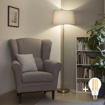 BRILAGI - LED підлогова лампа CERIA 1xE27/20W/230V діам. 45 см сіра/золота