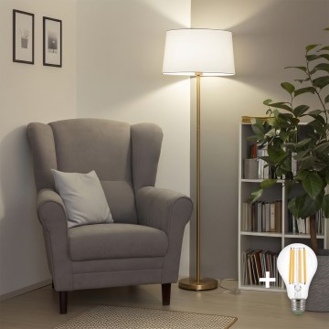 BRILAGI - LED підлогова лампа CERIA 1xE27/20W/230V діаметр 45 см біла/золота