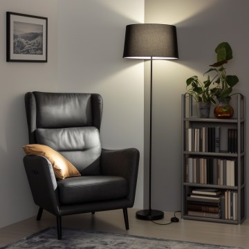 Brilagi - LED підлогова лампа CERIA 1xE27/40W/230V діам. 45 см чорна