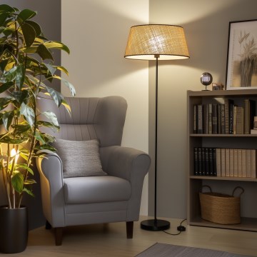 Brilagi - LED підлогова лампа CERIA 1xE27/40W/230V діам. 50 см бежева/чорна