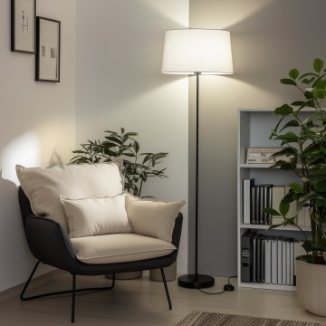 Brilagi - LED підлогова лампа CERIA 1xE27/40W/230V, діаметр 45 см, біла/чорна