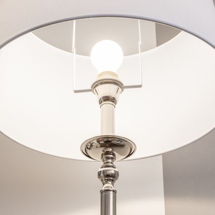 Brilagi - LED підлогова лампа CERIA 1xE27/60W/230V діаметр 45 см глянцевий хром/білий