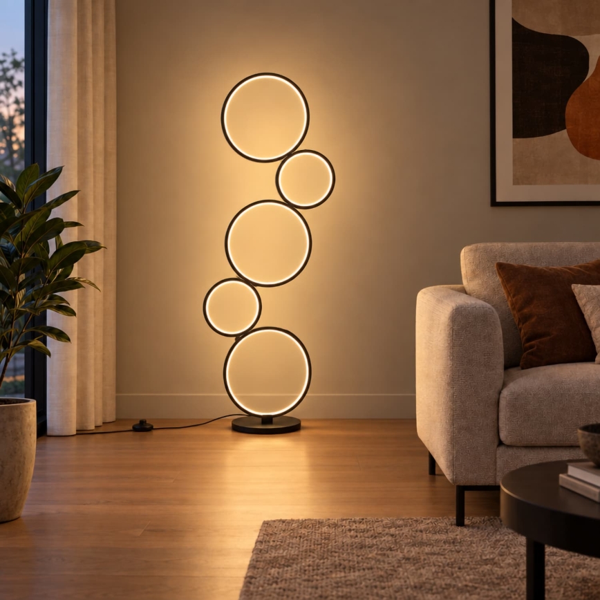 BRILAGI - LED-підлогова лампа ECHO LED/36 Вт/230 В 4000 К 110 см чорна