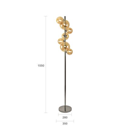 Brilagi - LED підлогова лампа MILLA 7xG9/3W/230V чорний хром/золото