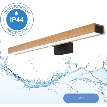 Brilagi - LED Підсвітка для дзеркала для ванної WOODY MIRROR LED/12W/230V 60 см IP44 дуб/чорний