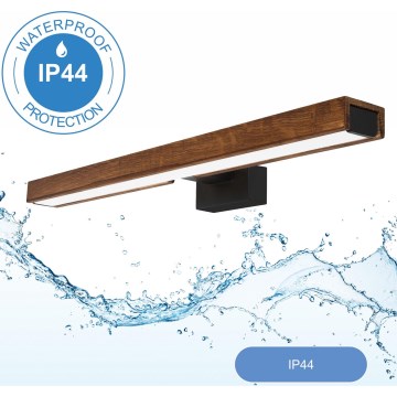 Brilagi - LED Підсвітка для дзеркала для ванної WOODY MIRROR LED/12W/230V 60 см IP44 дуб вишня/чорний