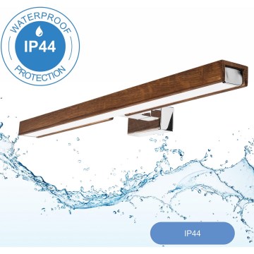 Brilagi - LED Підсвітка для дзеркала для ванної WOODY MIRROR LED/12W/230V 60 см IP44 дуб вишня/глянцевий хром