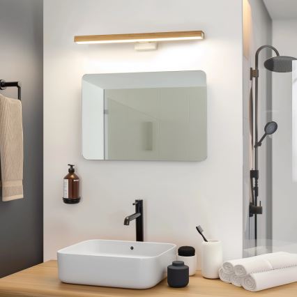 Brilagi - LED Підсвітка для дзеркала для ванної WOODY MIRROR LED/12W/230V 60 см IP44 дуб/білий