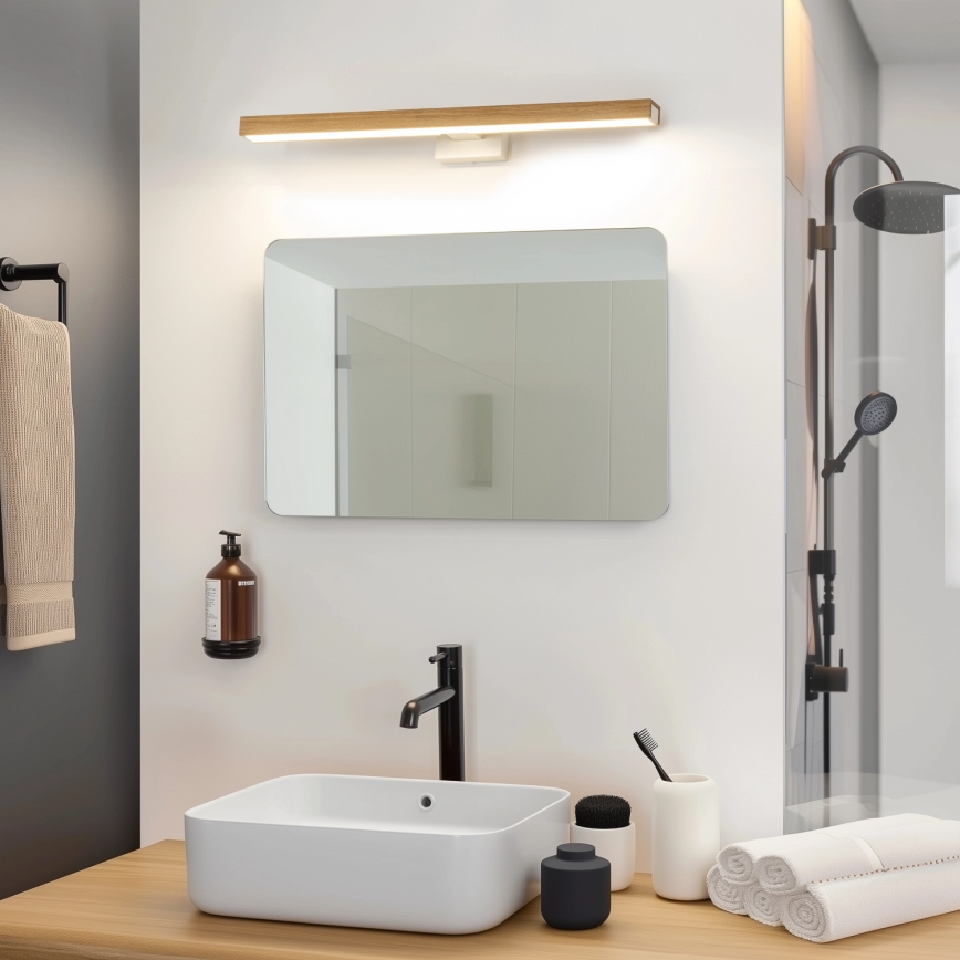 Brilagi - LED Підсвітка для дзеркала для ванної WOODY MIRROR LED/12W/230V 60 см IP44 дуб/білий