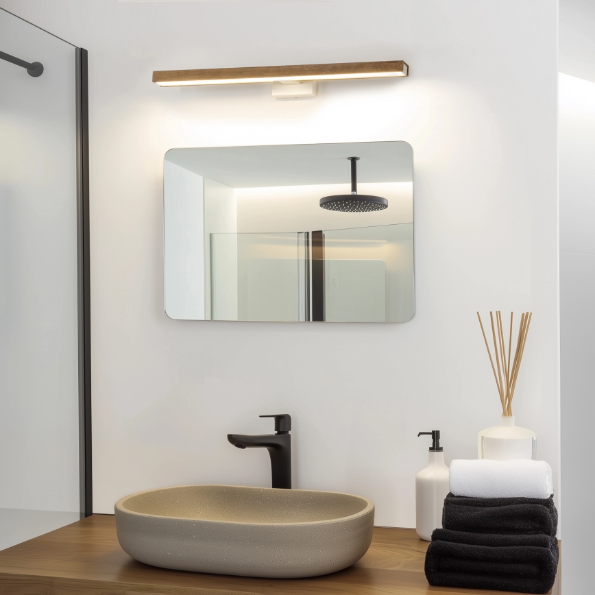 Brilagi - LED Підсвітка для дзеркала для ванної WOODY MIRROR LED/12W/230V 60 см IP44 дуб волоський горіх/білий