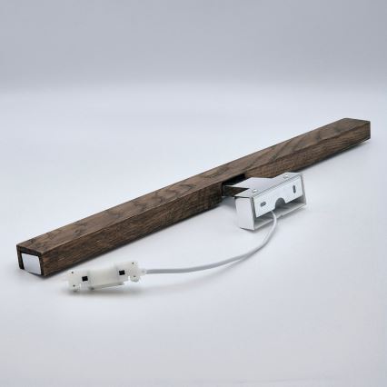 Brilagi - LED Підсвітка для дзеркала для ванної WOODY MIRROR LED/12W/230V 60 см IP44 дуб волоський горіх/глянцевий хром