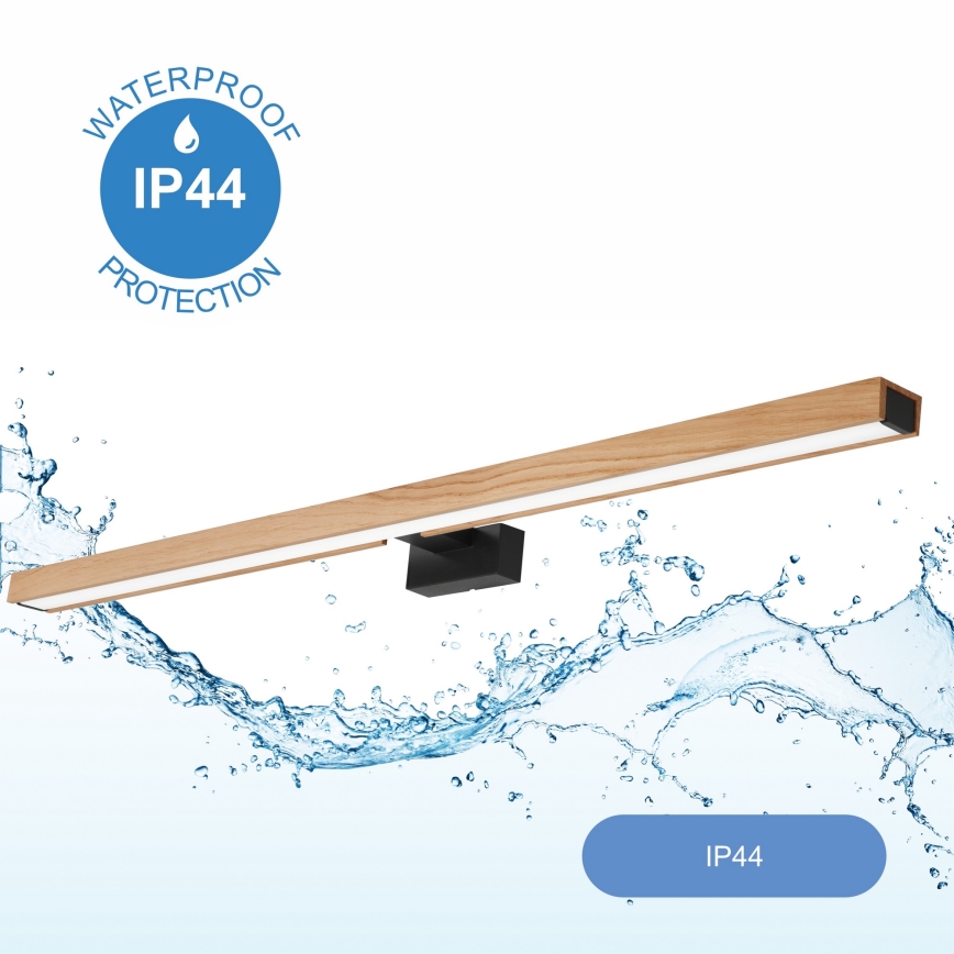 Brilagi - LED Підсвітка для дзеркала для ванної WOODY MIRROR LED/15W/230V 90 см IP44 дуб/чорний