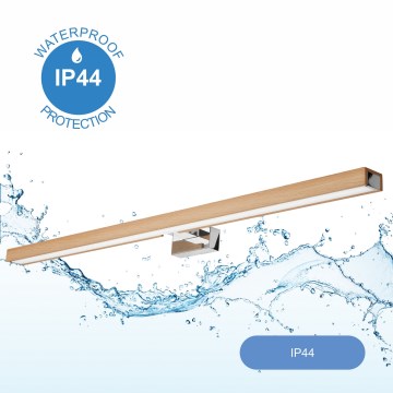 Brilagi - LED Підсвітка для дзеркала для ванної WOODY MIRROR LED/15W/230V 90 см IP44 дуб/глянцевий хром