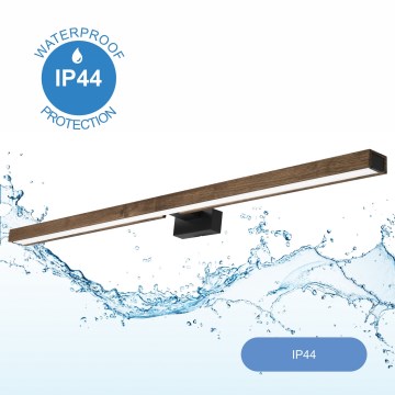 Brilagi - LED Підсвітка для дзеркала для ванної WOODY MIRROR LED/15W/230V 90 см IP44 дуб волоський горіх/чорний