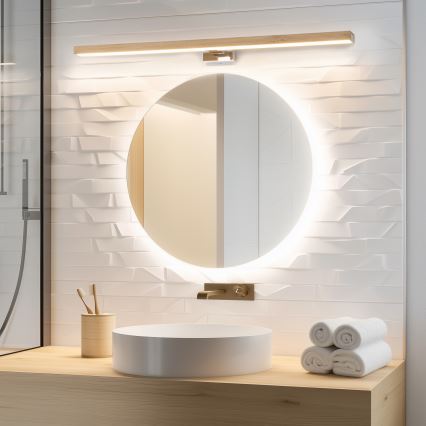 Brilagi - LED Підсвітка для дзеркала для ванної WOODY MIRROR LED/15W/230V 90 см IP44 дуб/білий
