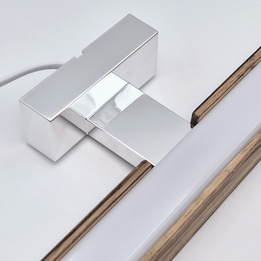 Brilagi - LED Підсвітка для дзеркала для ванної WOODY MIRROR LED/15W/230V 90 см IP44 дуб волоський горіх/глянцевий хром