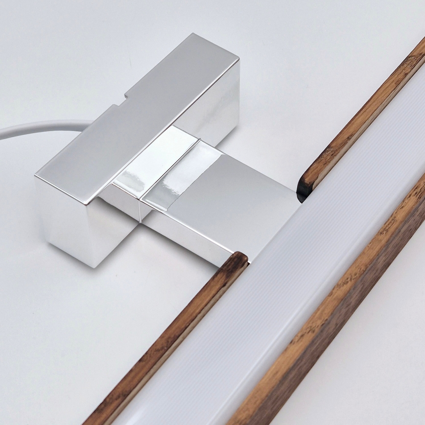 Brilagi - LED Підсвітка для дзеркала для ванної WOODY MIRROR LED/15W/230V 90 см IP44 дуб вишня/глянцевий хром