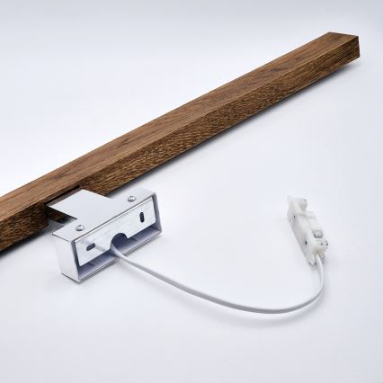 Brilagi - LED Підсвітка для дзеркала для ванної WOODY MIRROR LED/15W/230V 90 см IP44 дуб вишня/глянцевий хром