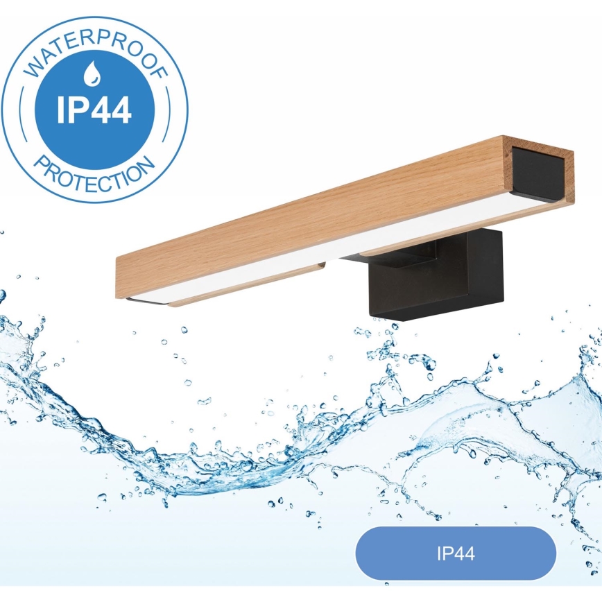 Brilagi - LED Підсвітка для дзеркала для ванної WOODY MIRROR LED/8W/230V 40 см IP44 дуб/чорний