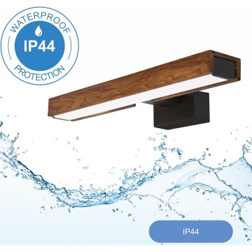 Brilagi - LED Підсвітка для дзеркала для ванної WOODY MIRROR LED/8W/230V 40 см IP44 дуб вишня/чорний