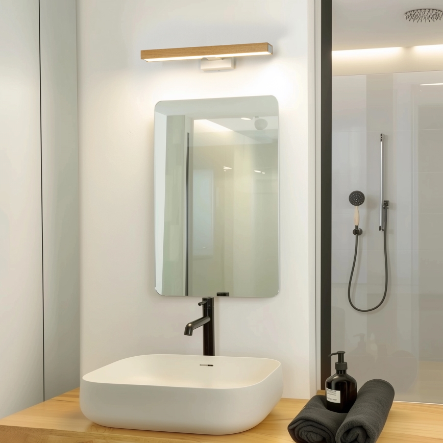 Brilagi - LED Підсвітка для дзеркала для ванної WOODY MIRROR LED/8W/230V 40 см IP44 дуб/білий