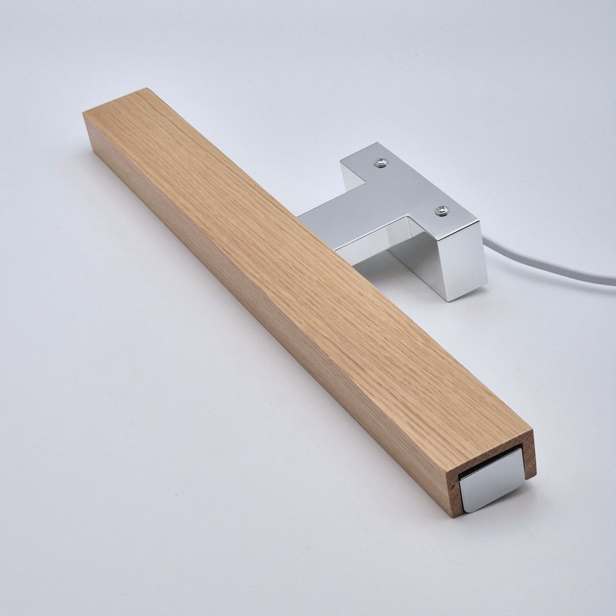 Brilagi - LED Підсвітка для дзеркала для ванної WOODY MIRROR LED/8W/230V 40 см IP44 дуб/глянцевий хром