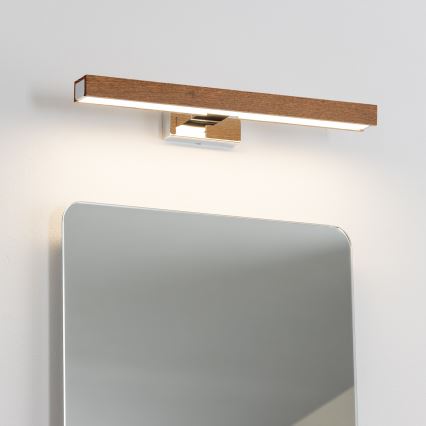 Brilagi - LED Підсвітка для дзеркала для ванної WOODY MIRROR LED/8W/230V 40 см IP44 дуб вишня/глянцевий хром