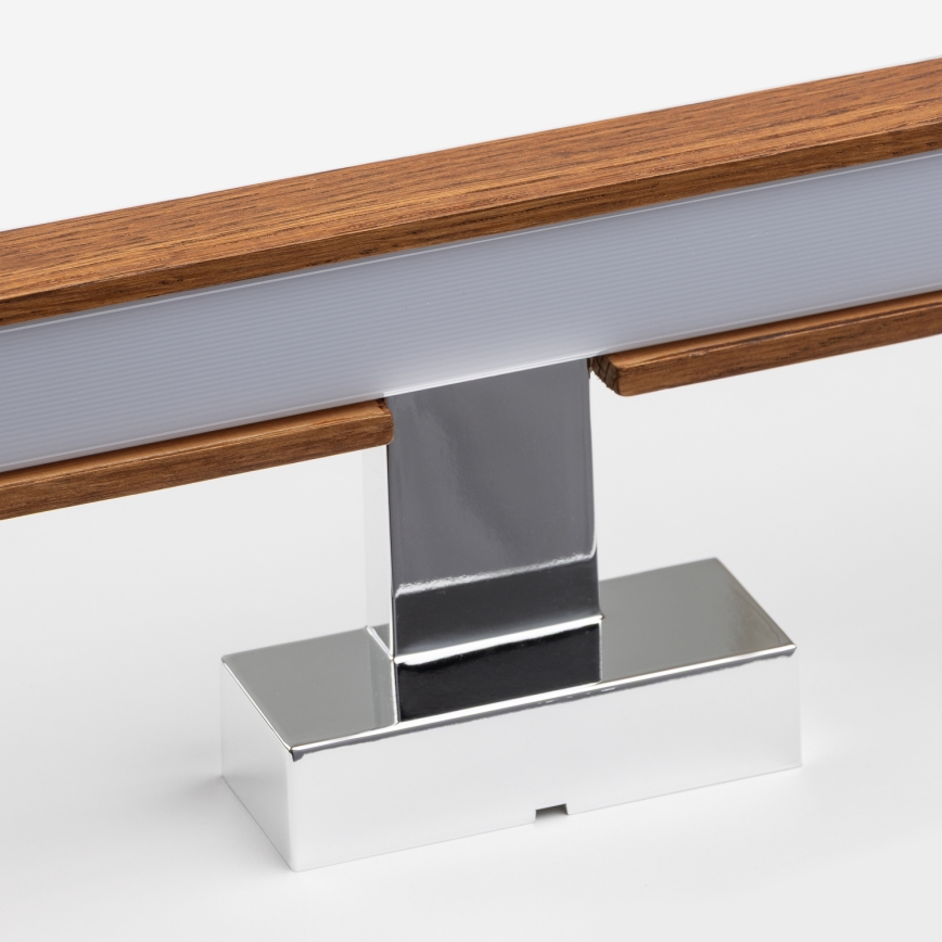 Brilagi - LED Підсвітка для дзеркала для ванної WOODY MIRROR LED/8W/230V 40 см IP44 дуб вишня/глянцевий хром