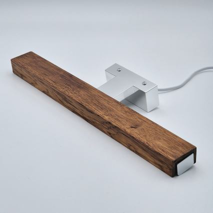 Brilagi - LED Підсвітка для дзеркала для ванної WOODY MIRROR LED/8W/230V 40 см IP44 дуб вишня/глянцевий хром