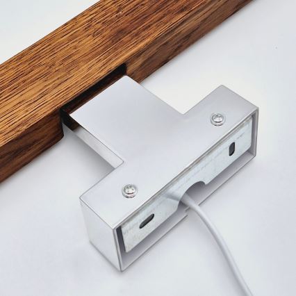 Brilagi - LED Підсвітка для дзеркала для ванної WOODY MIRROR LED/8W/230V 40 см IP44 дуб вишня/глянцевий хром