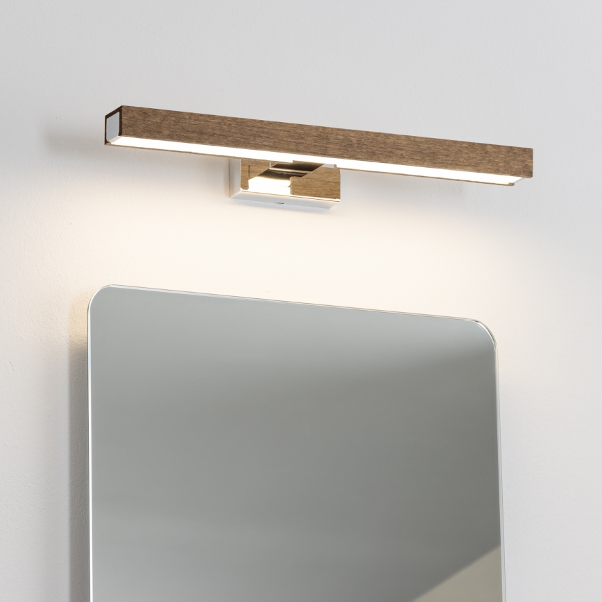 Brilagi - LED Підсвітка для дзеркала для ванної WOODY MIRROR LED/8W/230V 40 см IP44 дуб волоський горіх/глянцевий хром