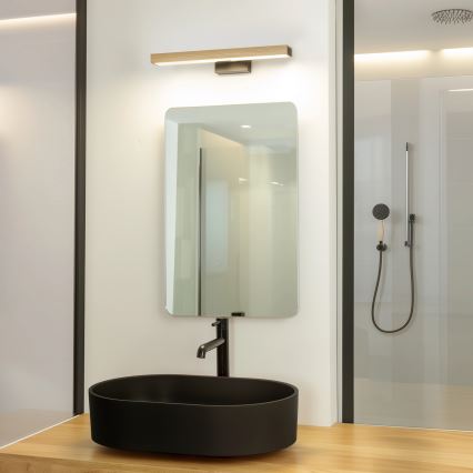 Brilagi - LED Підсвітка для дзеркала для ванної WOODY MIRROR LED/8W/230V 40 см IP44 дуб/чорний
