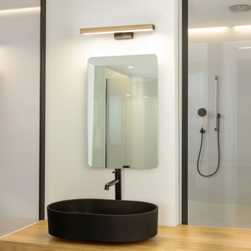 Brilagi - LED Підсвітка для дзеркала для ванної WOODY MIRROR LED/8W/230V 40 см IP44 дуб/чорний