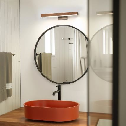 Brilagi - LED Підсвітка для дзеркала для ванної WOODY MIRROR LED/8W/230V 40 см IP44 дуб вишня/чорний