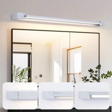Brilagi - LED-підсвітка дзеркала для ванної AQUA LINE, 24 Вт / 230 В, 90 см, IP44, матовий хром, CRI 90