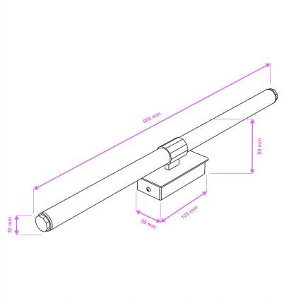Brilagi - світлодіодне освітлення дзеркала для ванної DIANA LED/10W/230V 60 см IP44 чорний