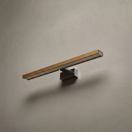 Brilagi - LED-освітлення для дзеркала у ванній WOODY MIRROR 3v1 LED/12W/230V 60 см IP44 глянцевий хром/дуб