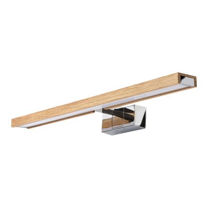 Brilagi - LED-освітлення для дзеркала у ванній WOODY MIRROR 3v1 LED/12W/230V 60 см IP44 глянцевий хром/дуб