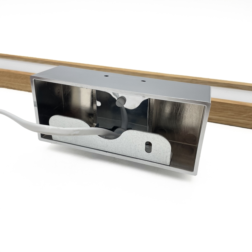 Brilagi - LED-освітлення для дзеркала у ванній WOODY MIRROR 3v1 LED/12W/230V 60 см IP44 глянцевий хром/дуб