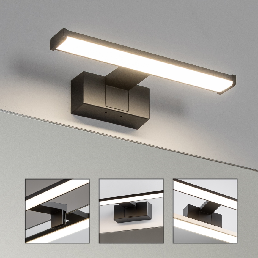 Brilagi - LED-підсвітка дзеркала для ванної кімнати 3 в 1 VESTRA LED/6 Вт/230 В 30 см IP44 чорна