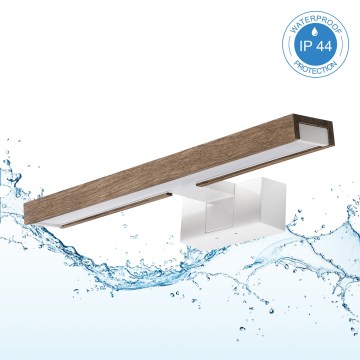 Brilagi - LED-підсвітка дзеркала для ванної кімнати 3 в 1 WOODY MIRROR LED/8W/230V 40 cm IP44 білий/дуб