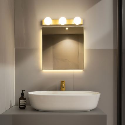 Brilagi - LED-підсвітка дзеркала для ванної HOLLYWOOD 3xLED/3W/230V 39 cm IP44 золота