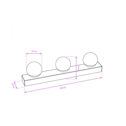 Brilagi - LED-підсвітка дзеркала для ванної HOLLYWOOD 3xLED/3W/230V 39 cm IP44 золота