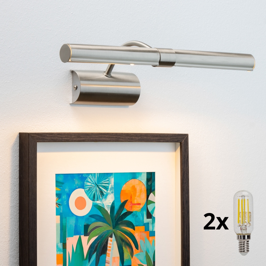 Brilagi - LED підсвітка картин DANAE 2xE14/4W/230V 3000K матовий хром