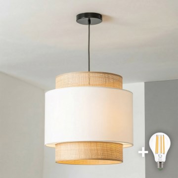 Brilagi - LED-підвіс на тросі CERIA 1xE27/40W/230V Ø 40 см чорний/бежевий/білий