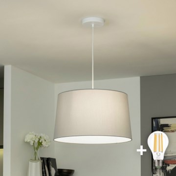 Brilagi - LED-підвісна люстра CERIA на тросі, 1xE27/40W/230V, діаметр 45 см, сірий