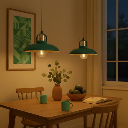 Brilagi - LED Підвісна люстра FLAMENGO 2xE27/60W/230V зелений