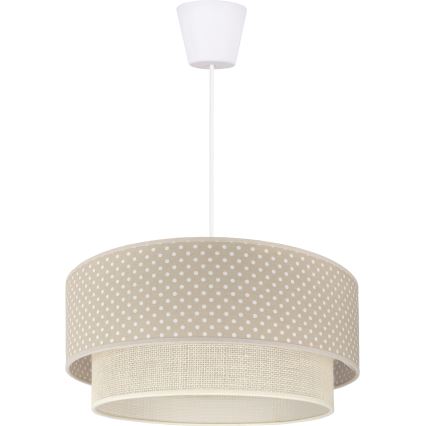 Brilagi-LED Підвісна люстра на шнурі BOHO BOBO 1xE27/60W/230V, діаметр 40 см, у горошок, бежевий/кремовий.