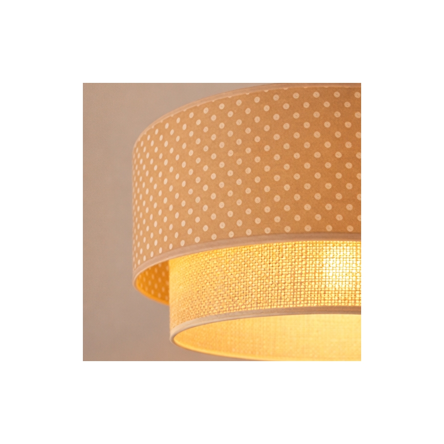 Brilagi-LED Підвісна люстра на шнурі BOHO BOBO 1xE27/60W/230V, діаметр 40 см, у горошок, бежевий/кремовий.